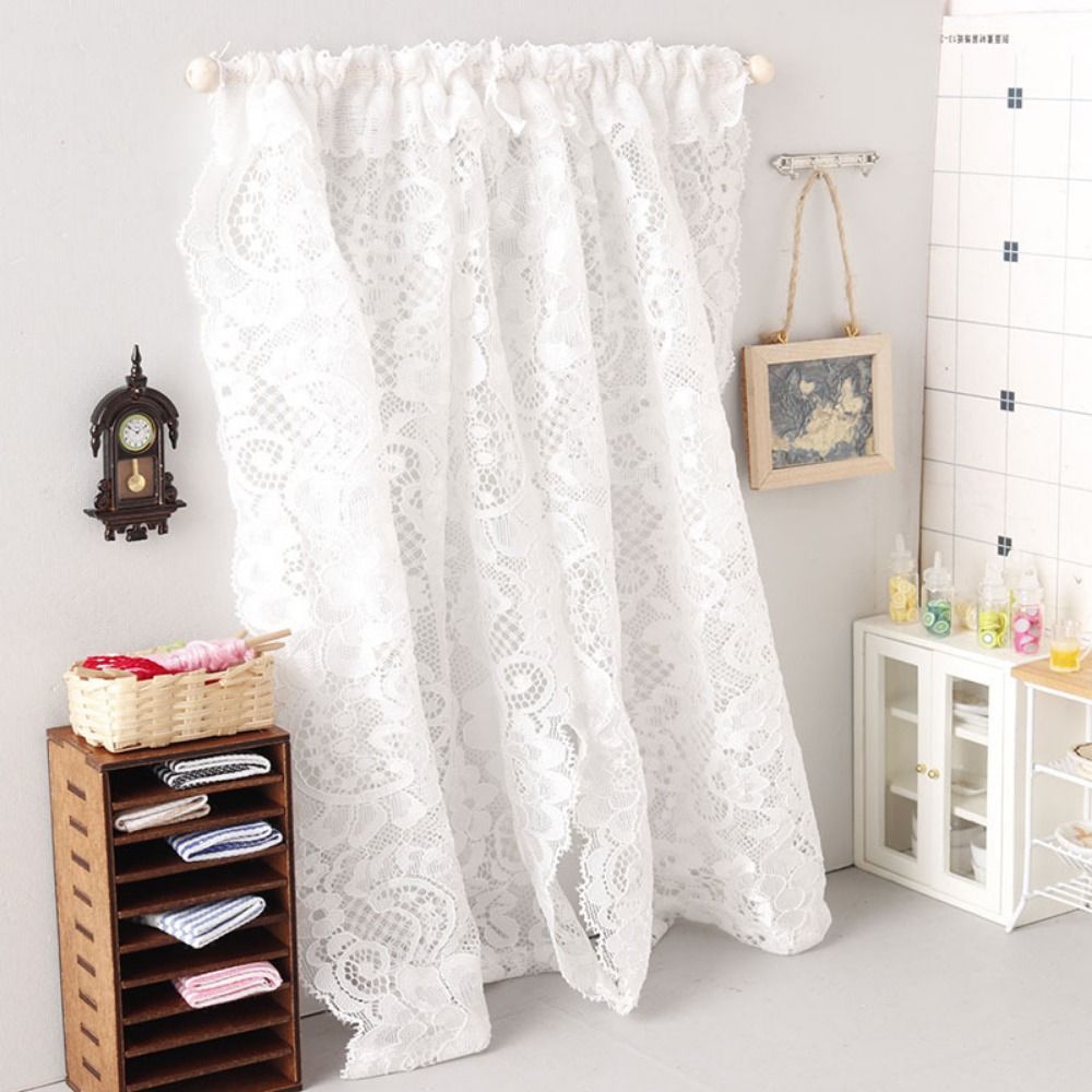 Home Bargains - 1/12 Dollhouse Sweet Floral Curtains Model