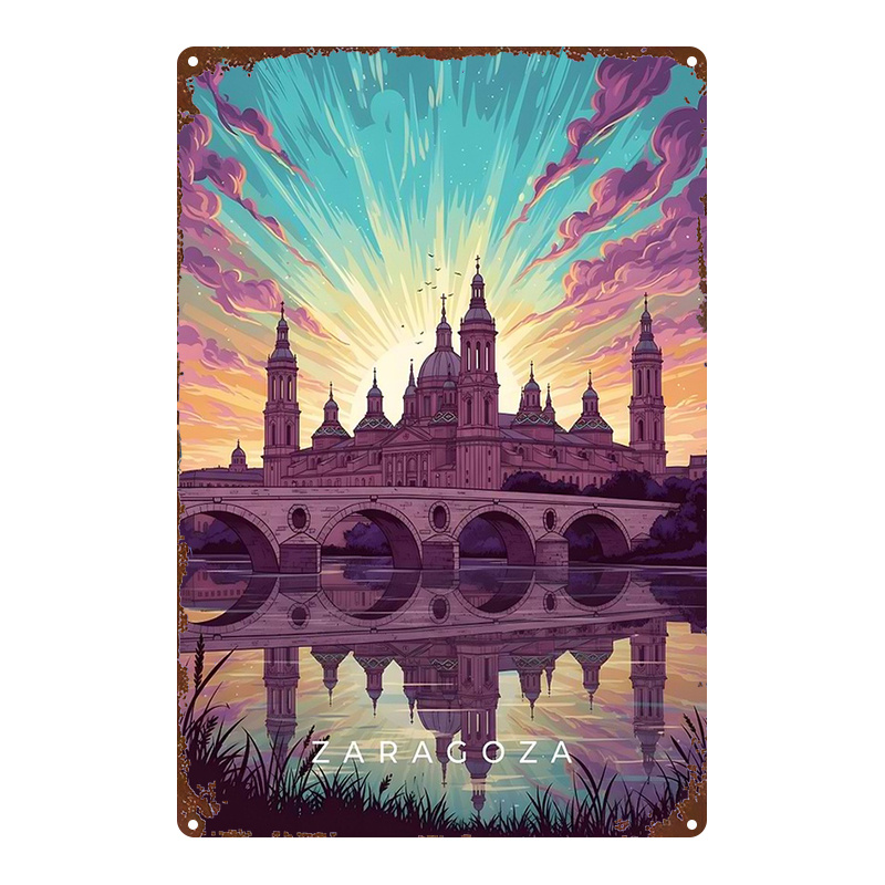 Home Bar And Restaurant - 2D Flat, 1pc, Metal Sign, Zaragoza