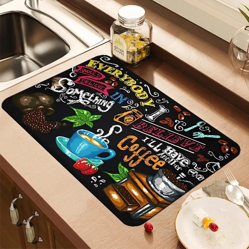 Creative Coffee Print Kitchen  - Bar Mat Rubber avis et prix
