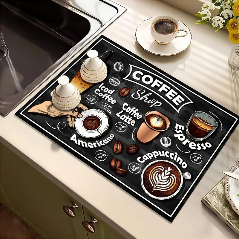 Creative Coffee Print Kitchen  - Bar Mat Rubber avis et prix
