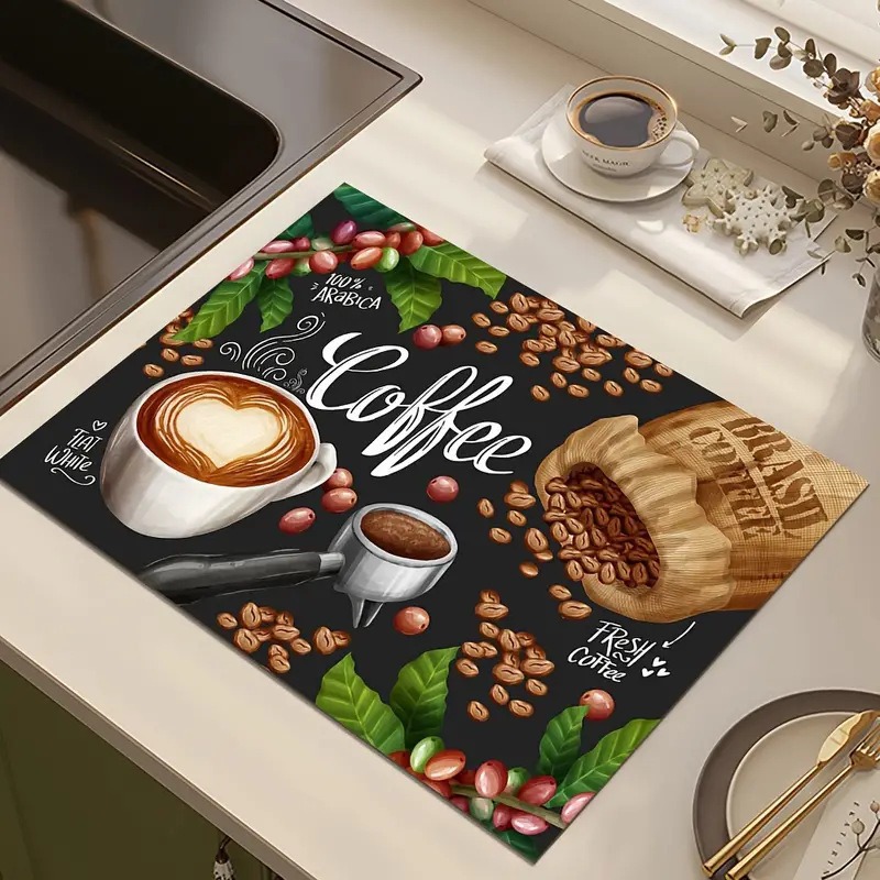Creative Coffee Print Kitchen  - Bar Mat Rubber avis et prix