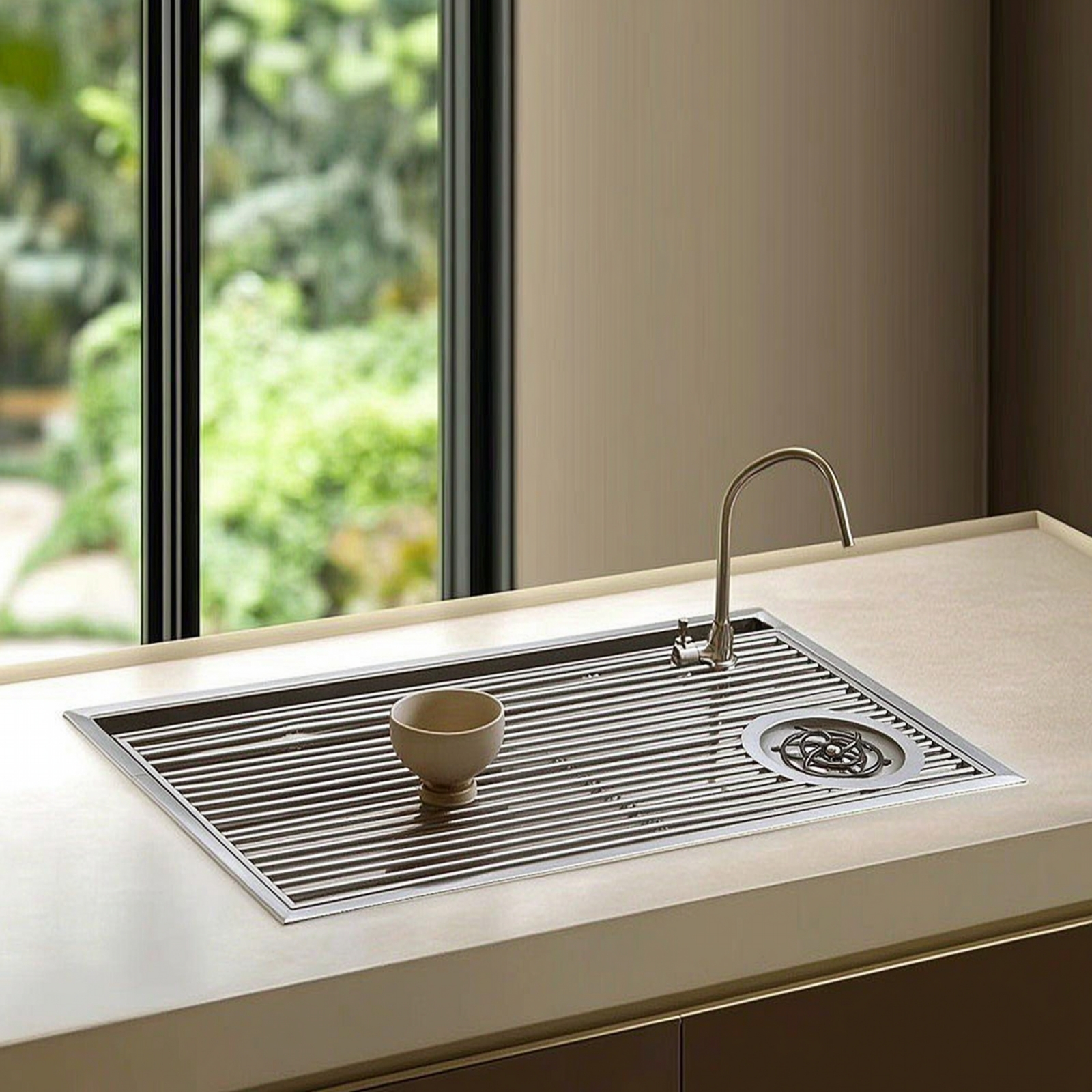 Modern Inset Tea Tray with Dra - Home Bar And Counter avis et prix