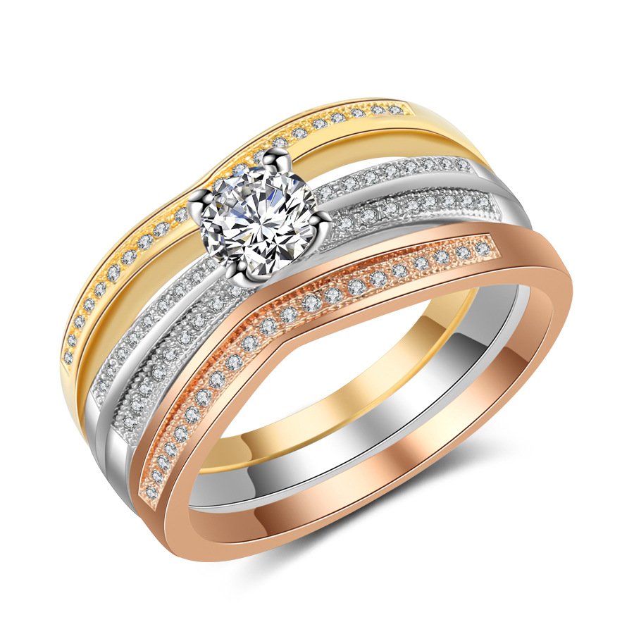 18K Multi Gold Ring 3pc Set fo - Bar Cart Gold avis et prix