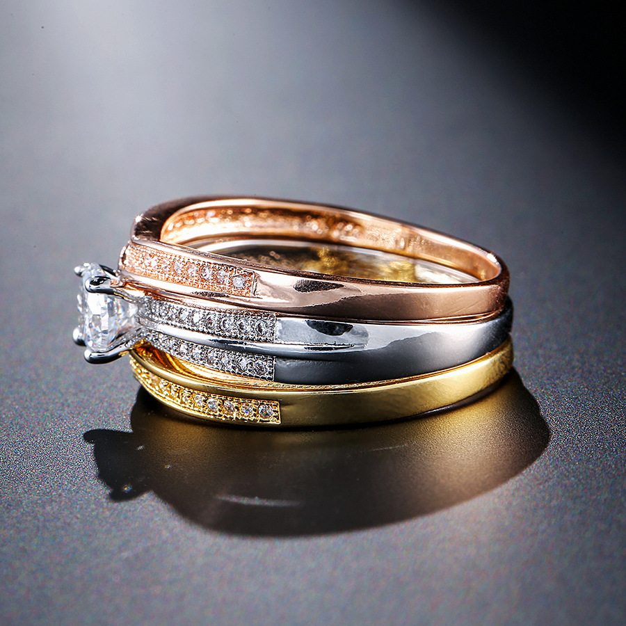 18K Multi Gold Ring 3pc Set fo - Bar Cart Gold avis et prix