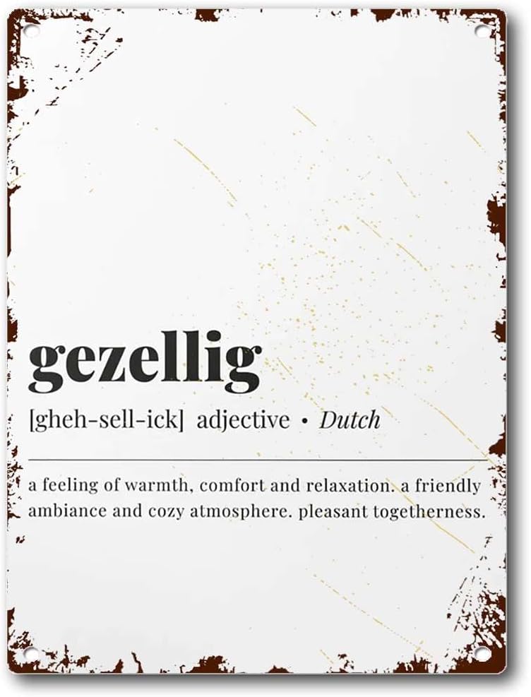 Tin Sign Dutch Word Art Gezell - Home Bar Word avis et prix