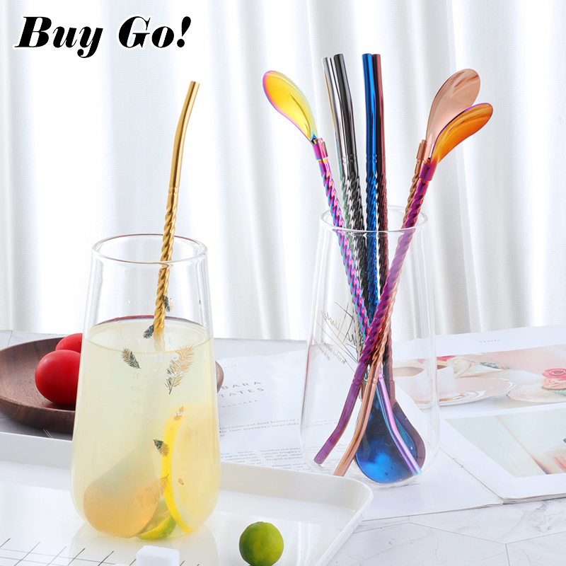 1PC Long Big Twisted Straw Spo - Bar Spoon Twisted avis et prix