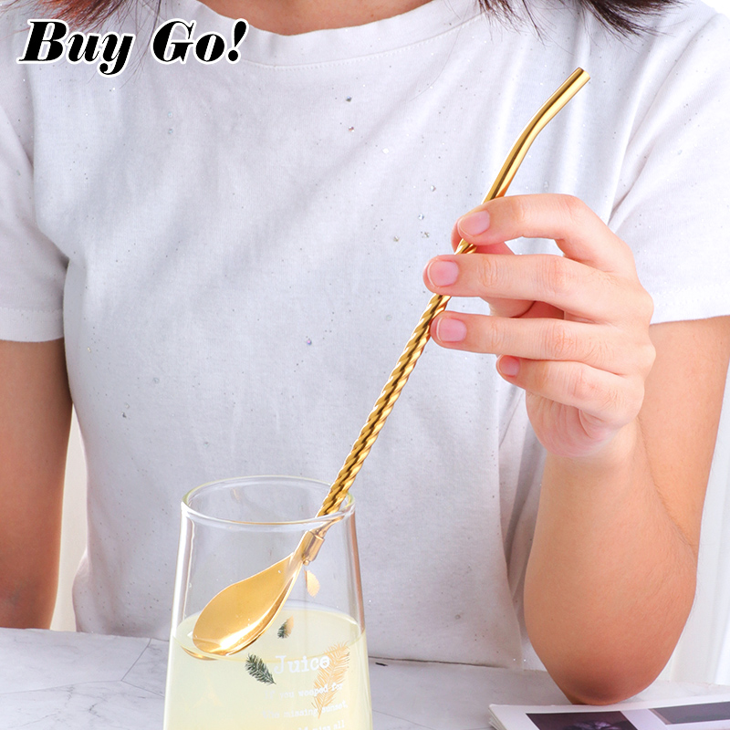 1PC Long Big Twisted Straw Spo - Bar Spoon Twisted avis et prix