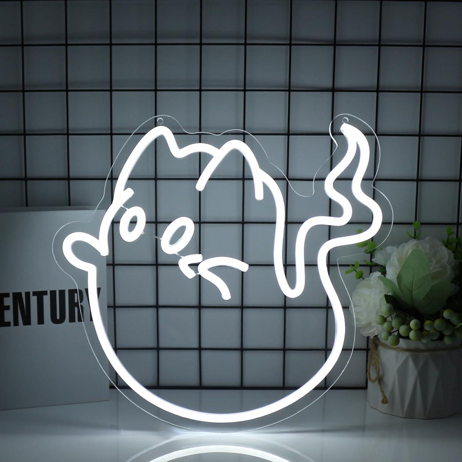 Cat Ghost Neon Sign USB Powere - Home Bar Signs avis et prix