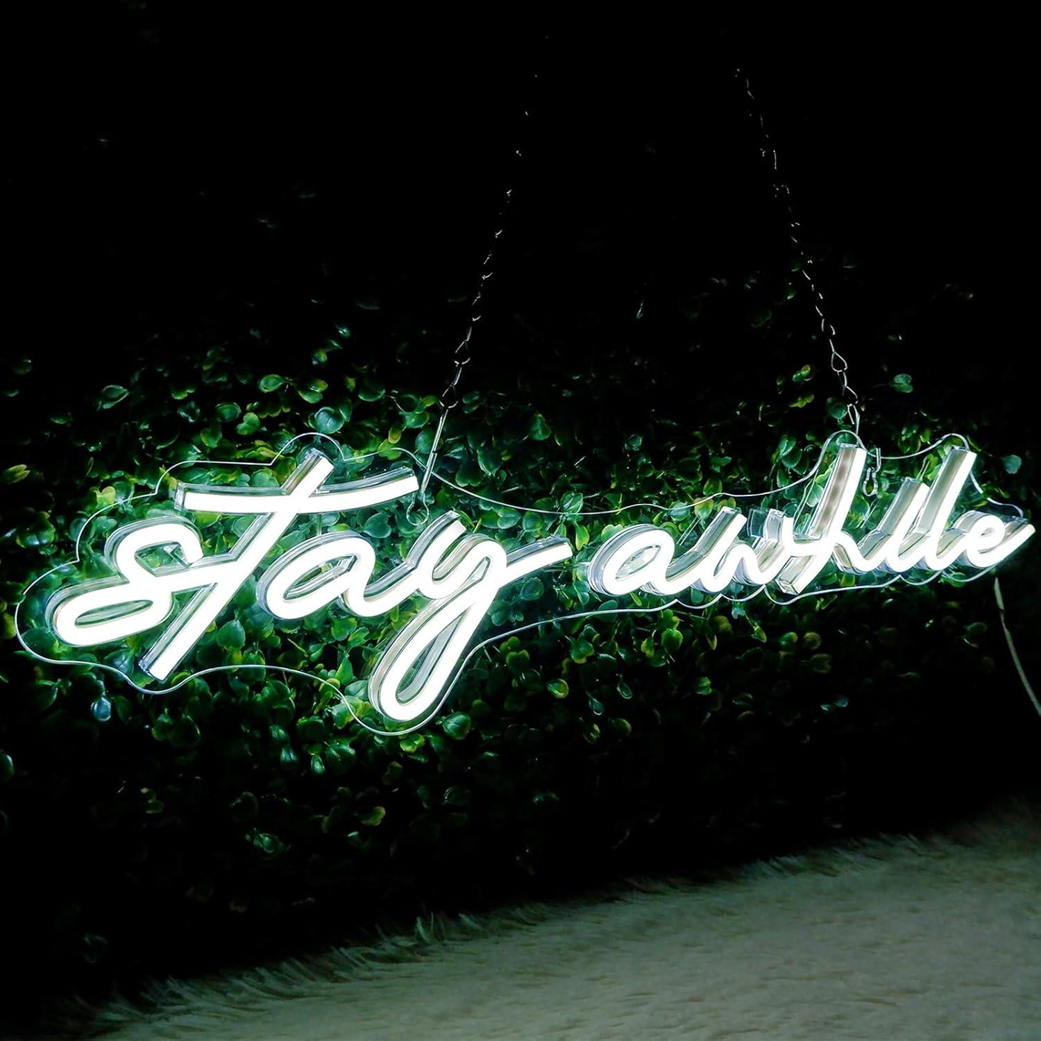 Stay Awhile Neon Signs USB Dim - Home Bar Signs avis et prix