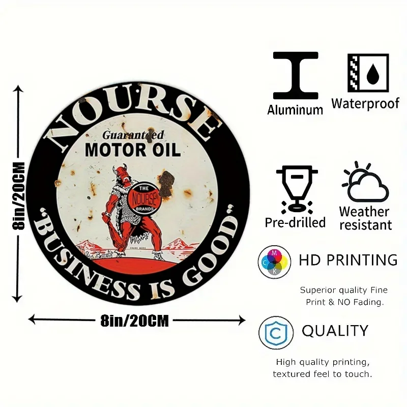 Vintage Motor Oil Sign Round M - Home Bar And Restaurant avis et prix