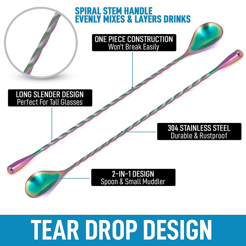 30cm/40cm/50cm Teardrop Cockta - Bar Spoon Twisted avis et prix
