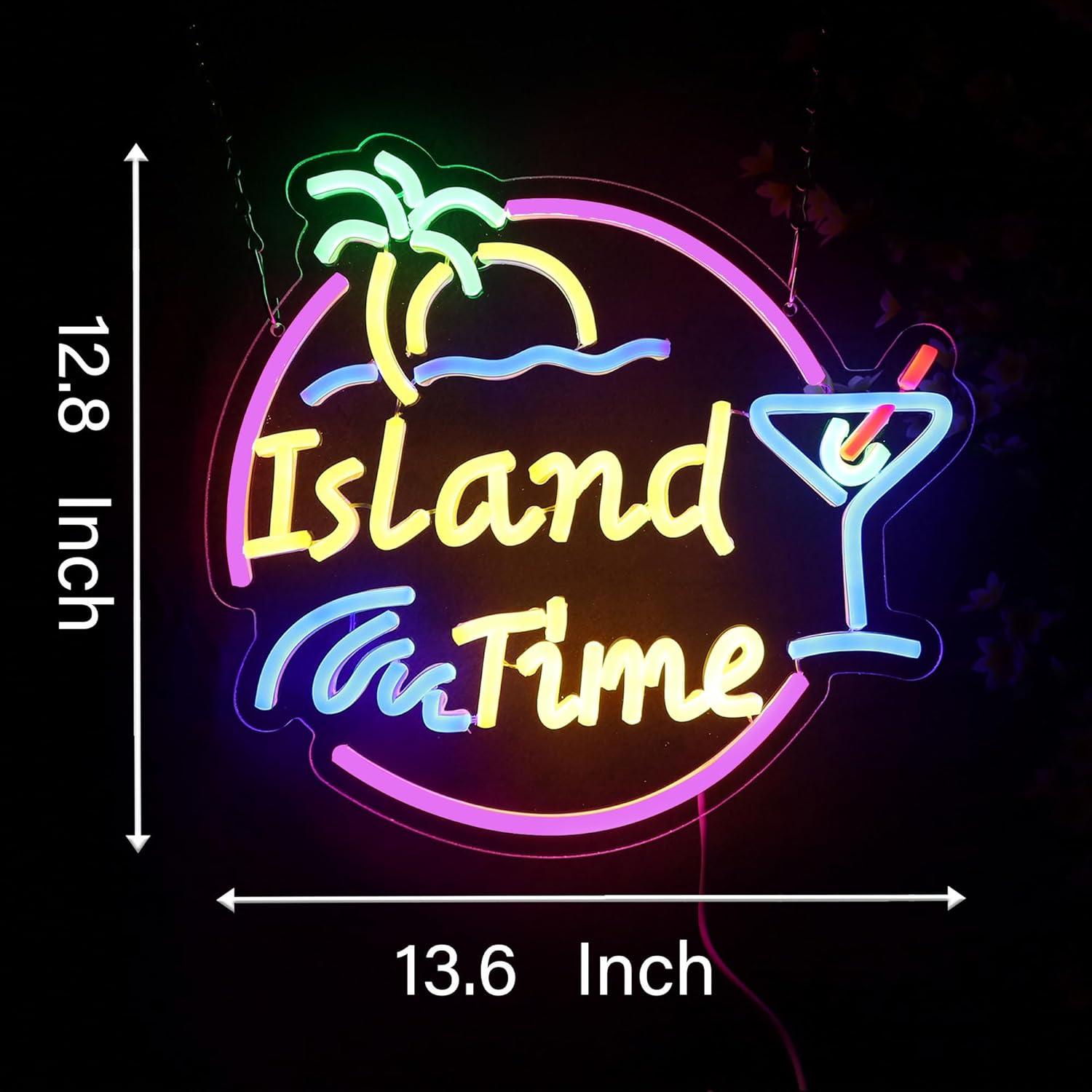 Island Time Neon Sign LED Ligh - Home Bar Signs avis et prix