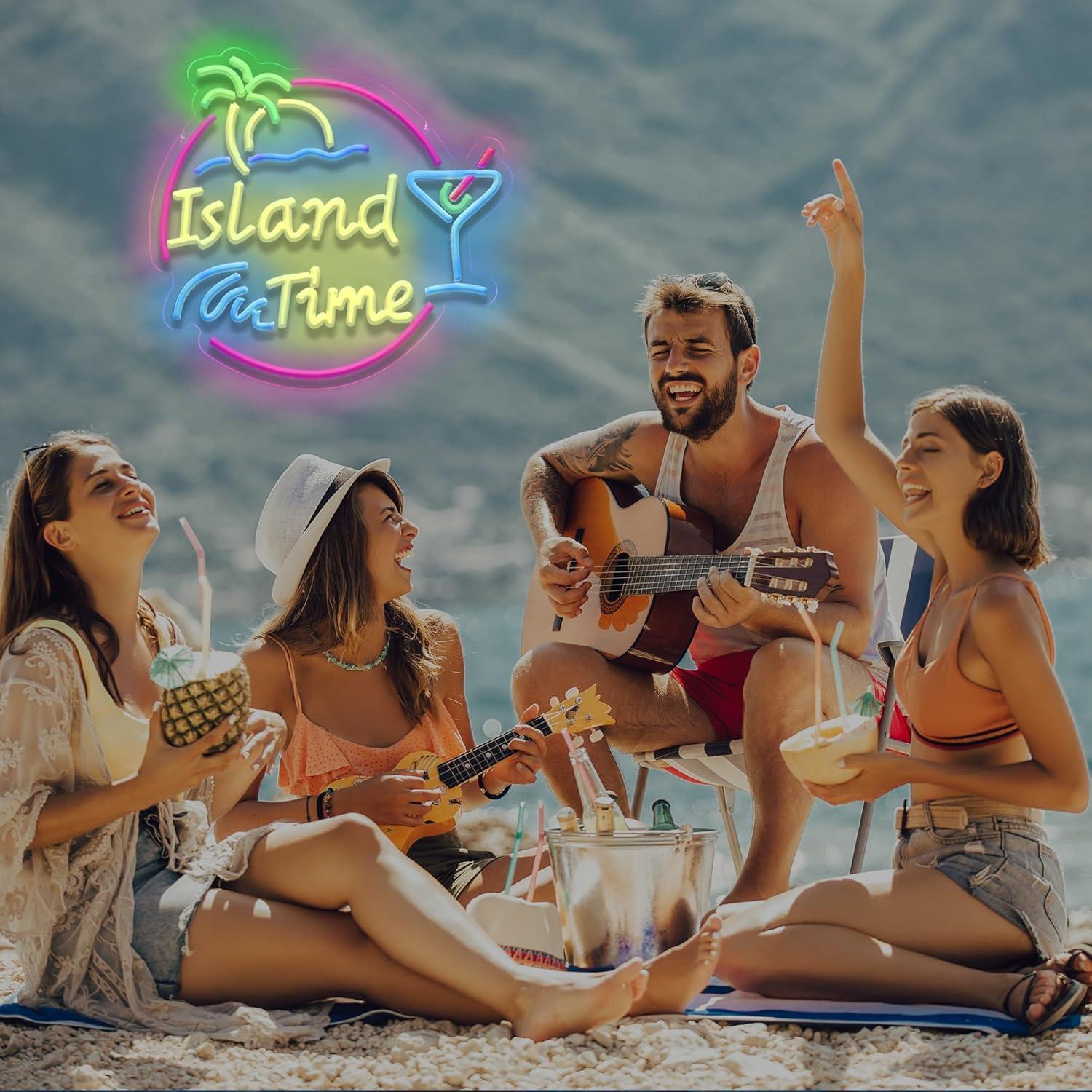 Island Time Neon Sign LED Ligh - Home Bar Signs avis et prix