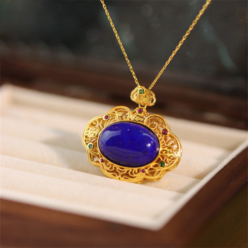 Classical lapis lazuli necklac - Bar Cart Gold avis et prix