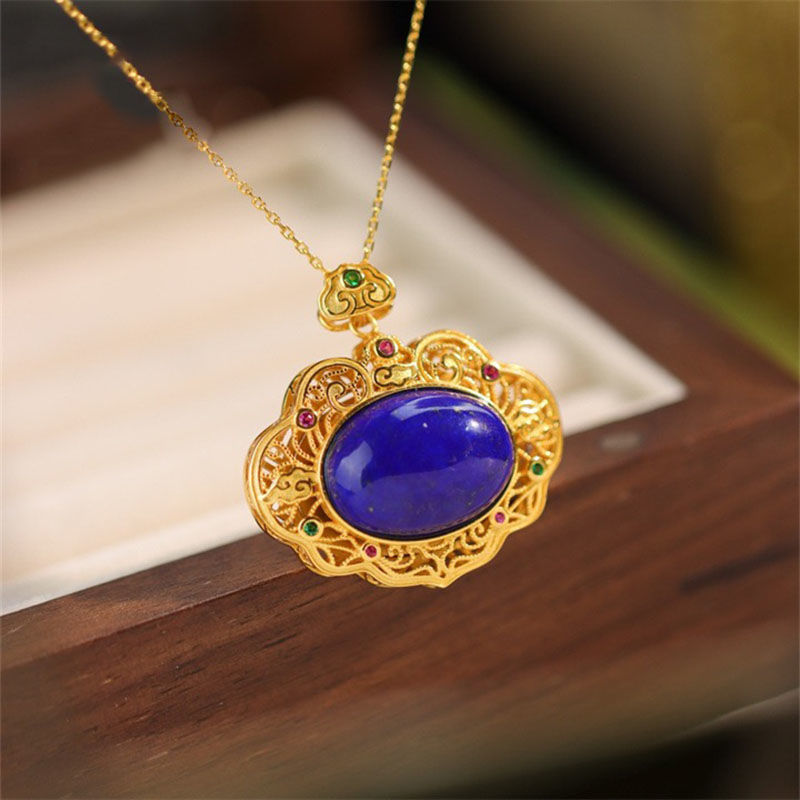 Classical lapis lazuli necklac - Bar Cart Gold avis et prix
