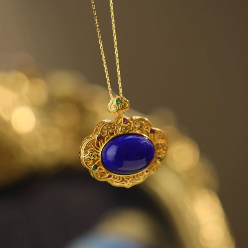 Classical lapis lazuli necklac - Bar Cart Gold avis et prix