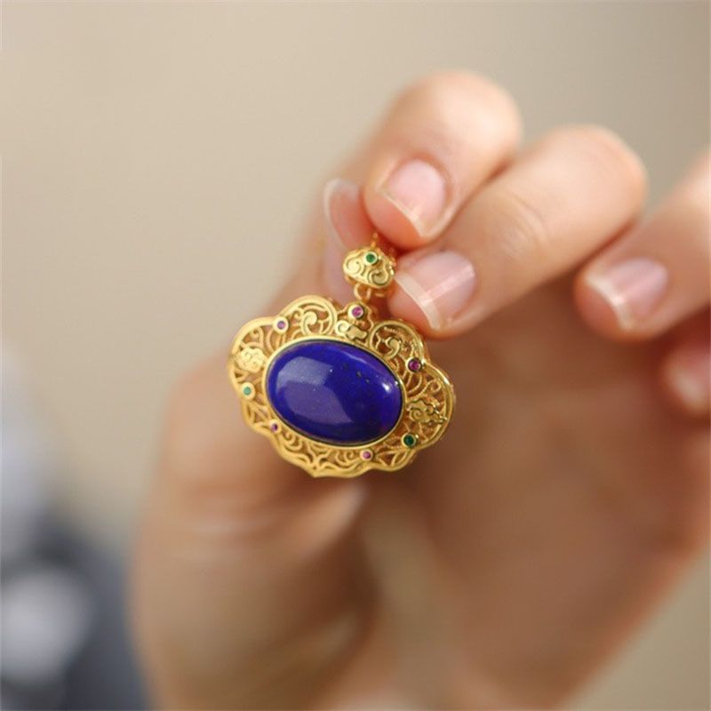 Classical lapis lazuli necklac - Bar Cart Gold avis et prix