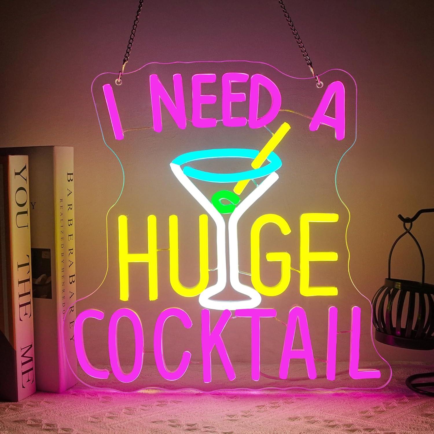 I Need A Huge Cocktail Neon Si - Home Bar Lounge avis et prix