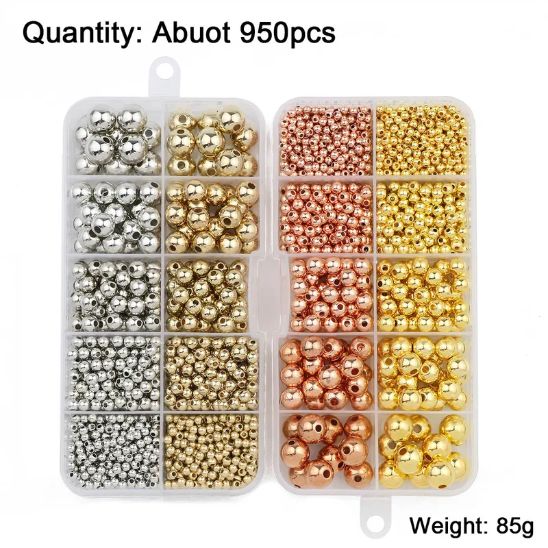 950PCS CCB 3/4/6/8/10MM Gold S - Bar Cart Gold avis et prix