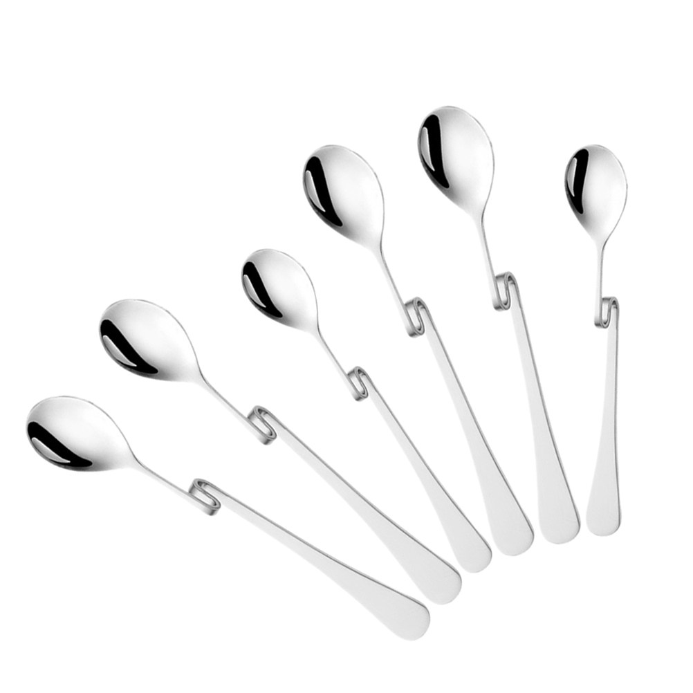 6Pcs Stainless Steel S Shape H - Bar Spoon Twisted avis et prix
