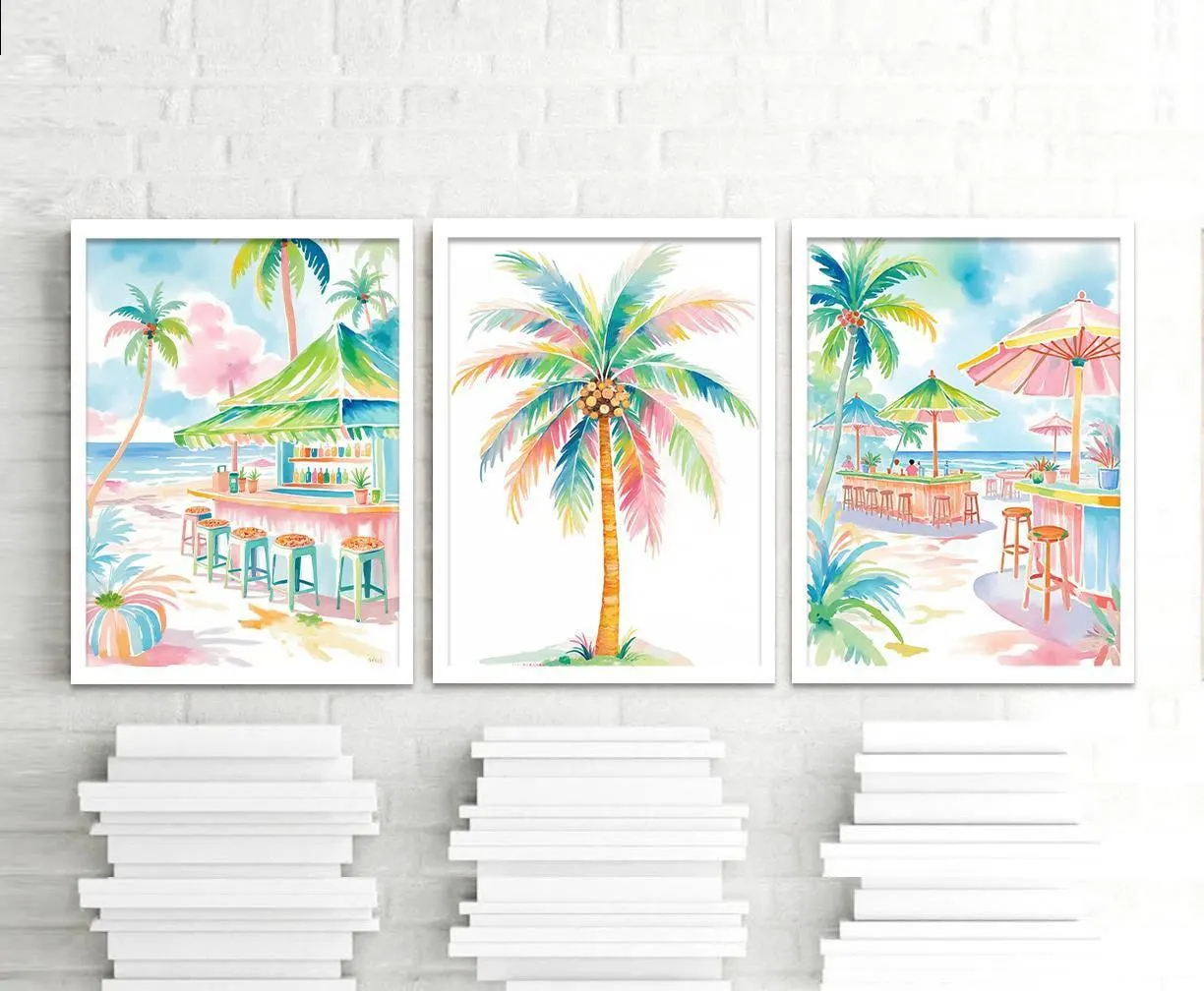 Boho Tropical Watercolor Wall  - Home Bar Set avis et prix