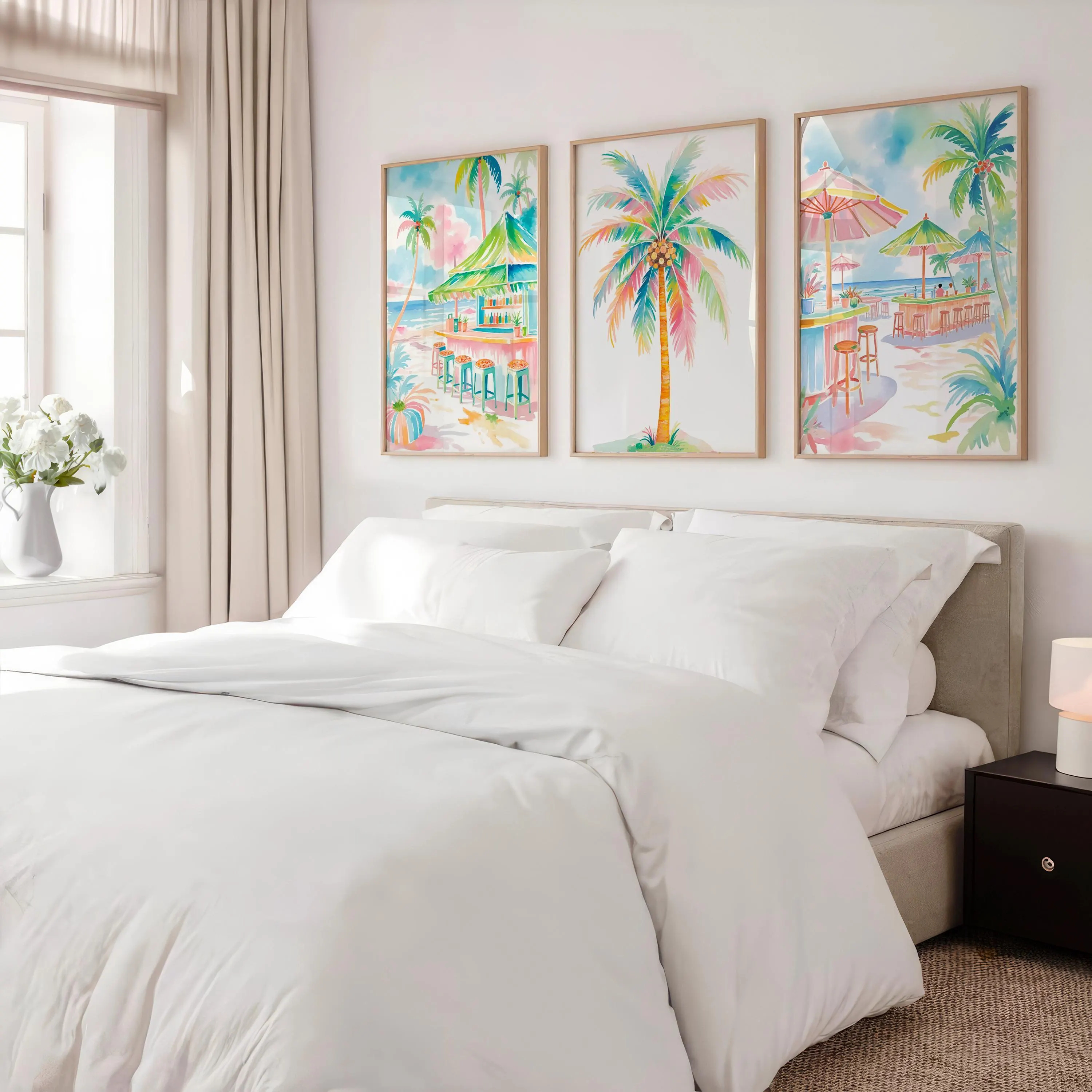 Boho Tropical Watercolor Wall  - Home Bar Set avis et prix