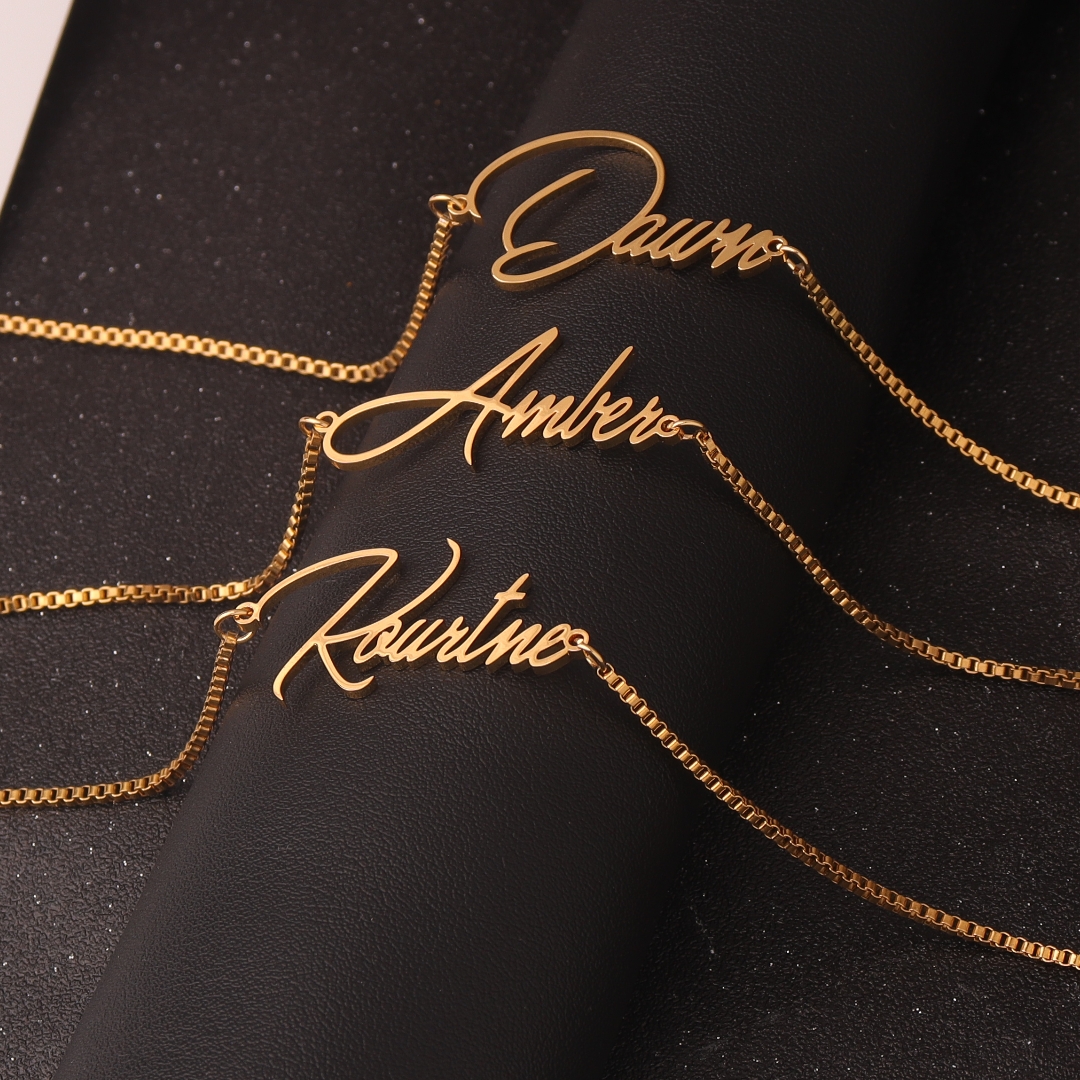 Personalised Gold Name Necklac - Bar Cart Gold avis et prix