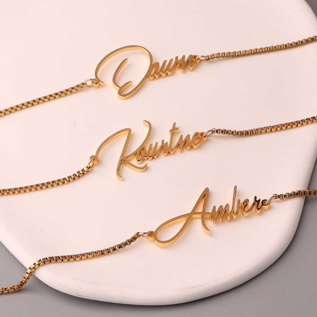 Personalised Gold Name Necklac - Bar Cart Gold avis et prix