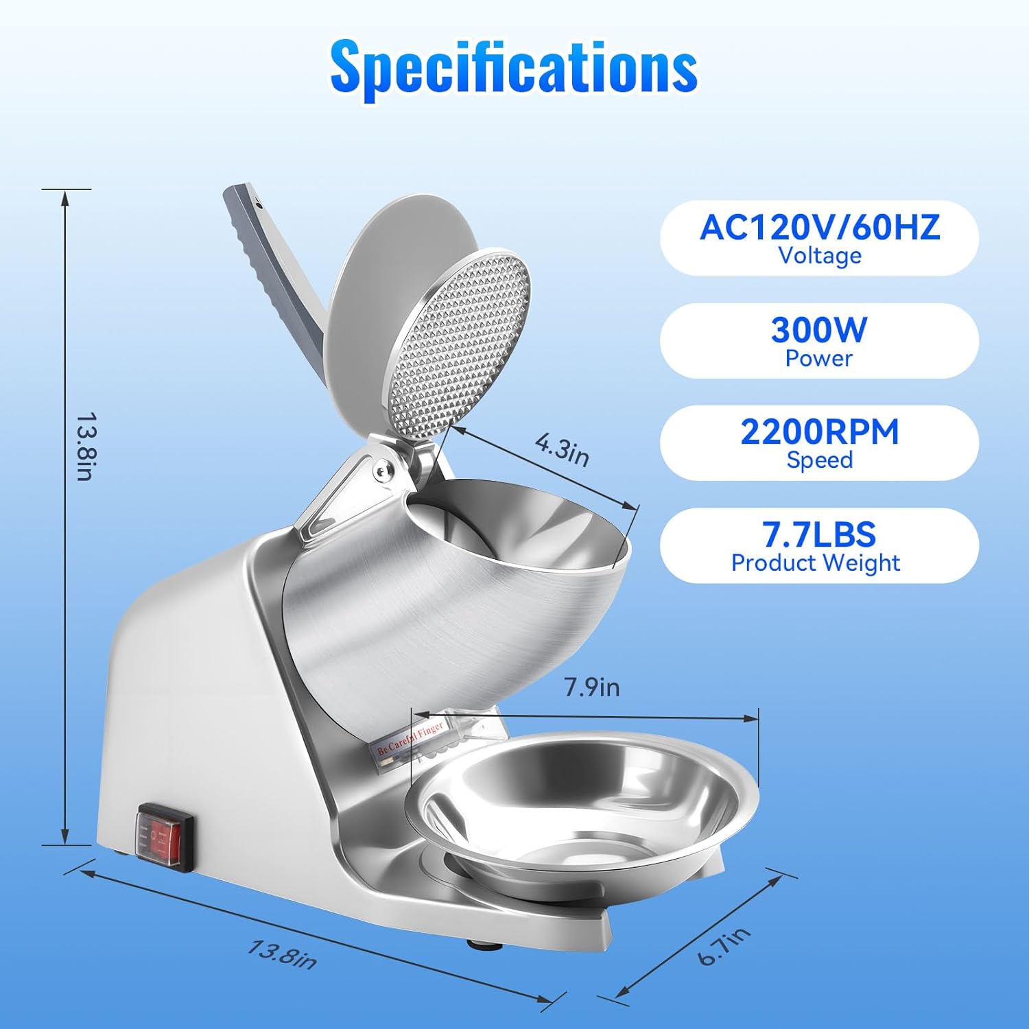 186lbs/h Dual Blade Ice Shaver - Ice Pick Pick avis et prix