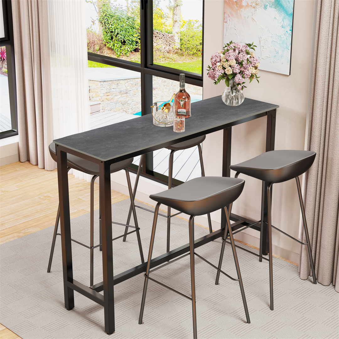 LUVODI Black Bar Table with Wh - Home Bar And Counter avis et prix