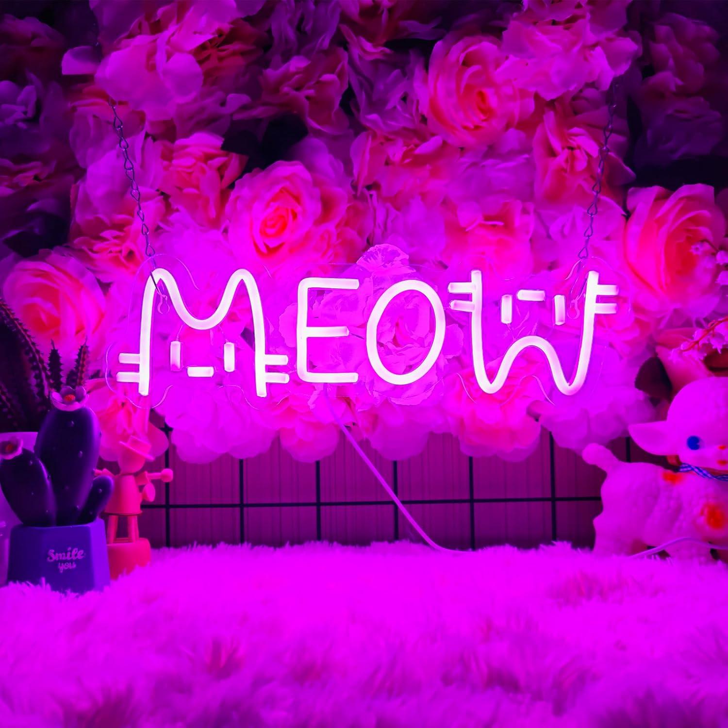 Meow Neon Sign Cat USB Powered - Home Bar Signs avis et prix