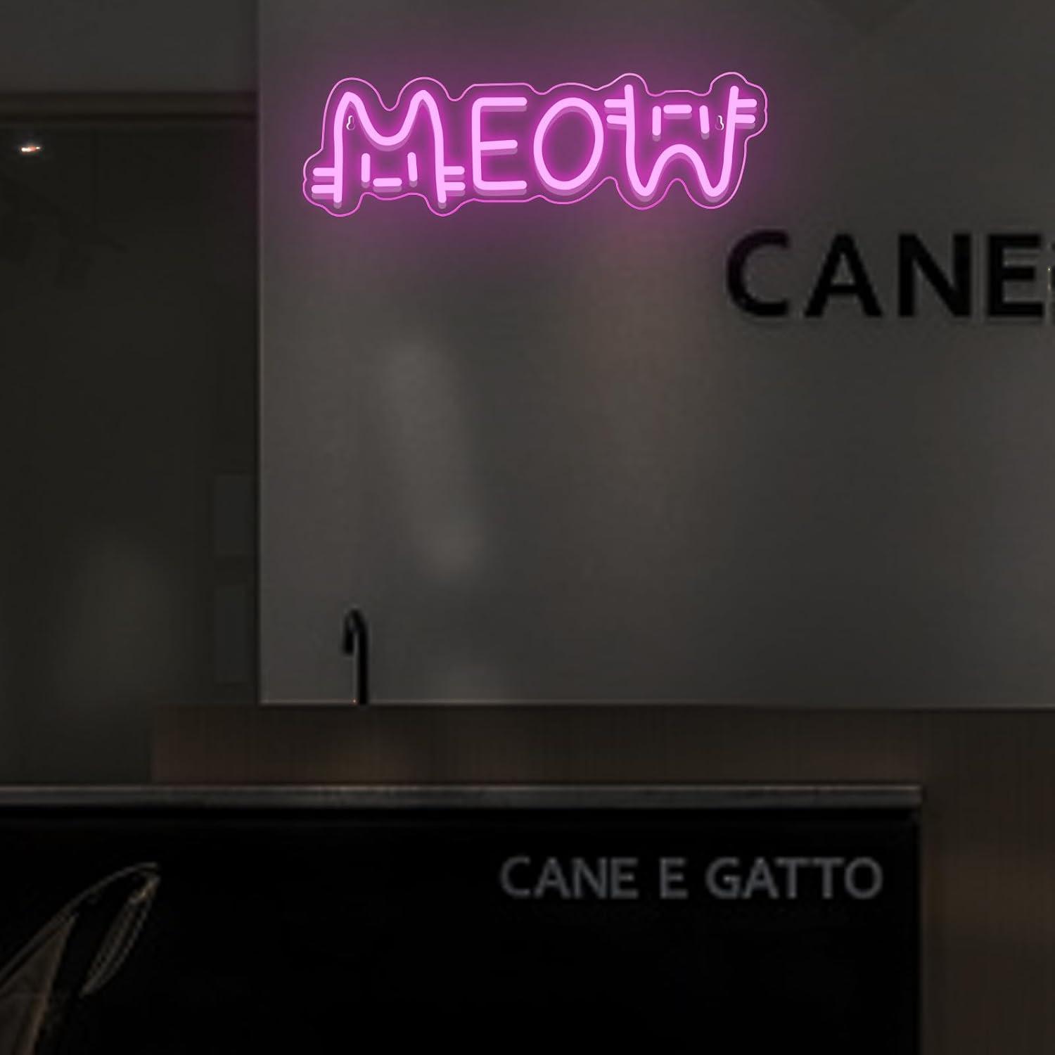 Meow Neon Sign Cat USB Powered - Home Bar Signs avis et prix
