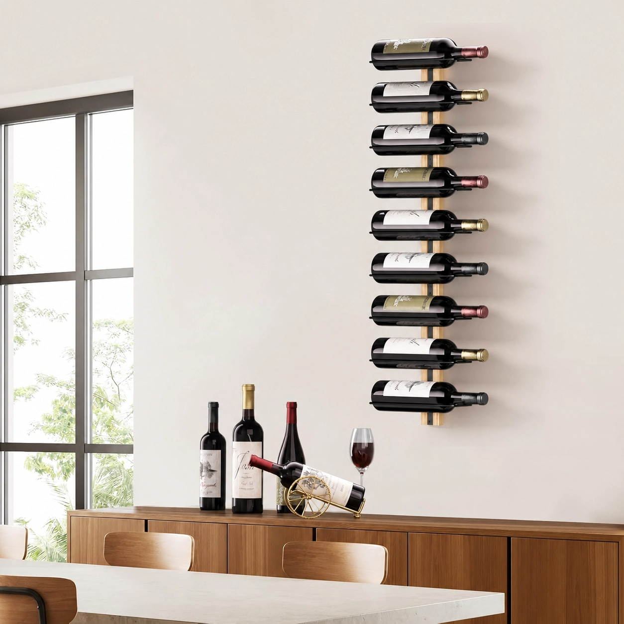 Wall-mounted Wood Wine Rack Ho - Home Bar Stand avis et prix