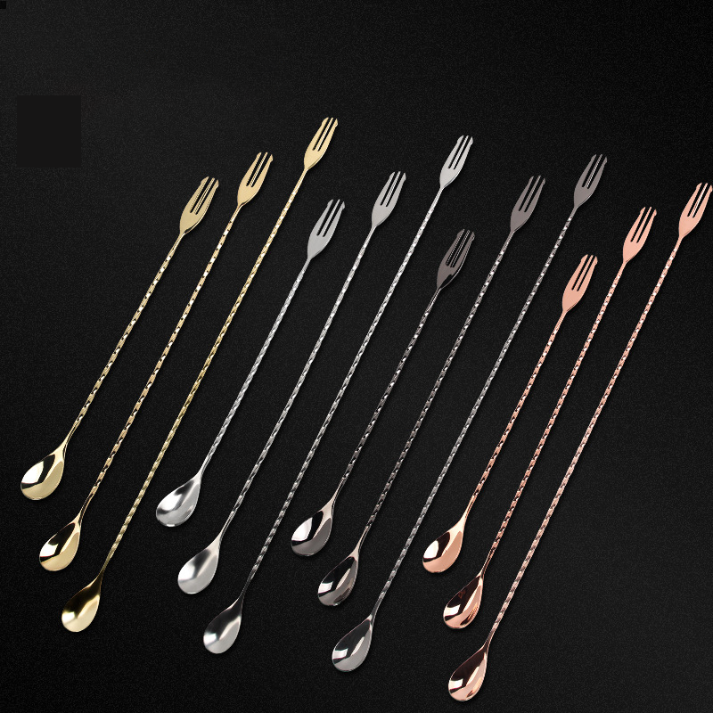 30 40 50cm Bar Spoon With Fork - Bar Spoon Twisted avis et prix
