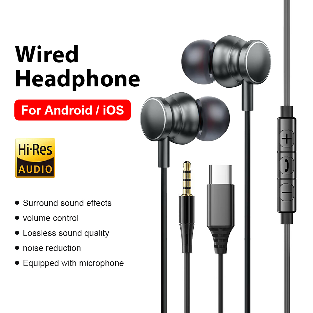 Type C Wired Headphones 3.5mm  - Home Bar Iphone avis et prix