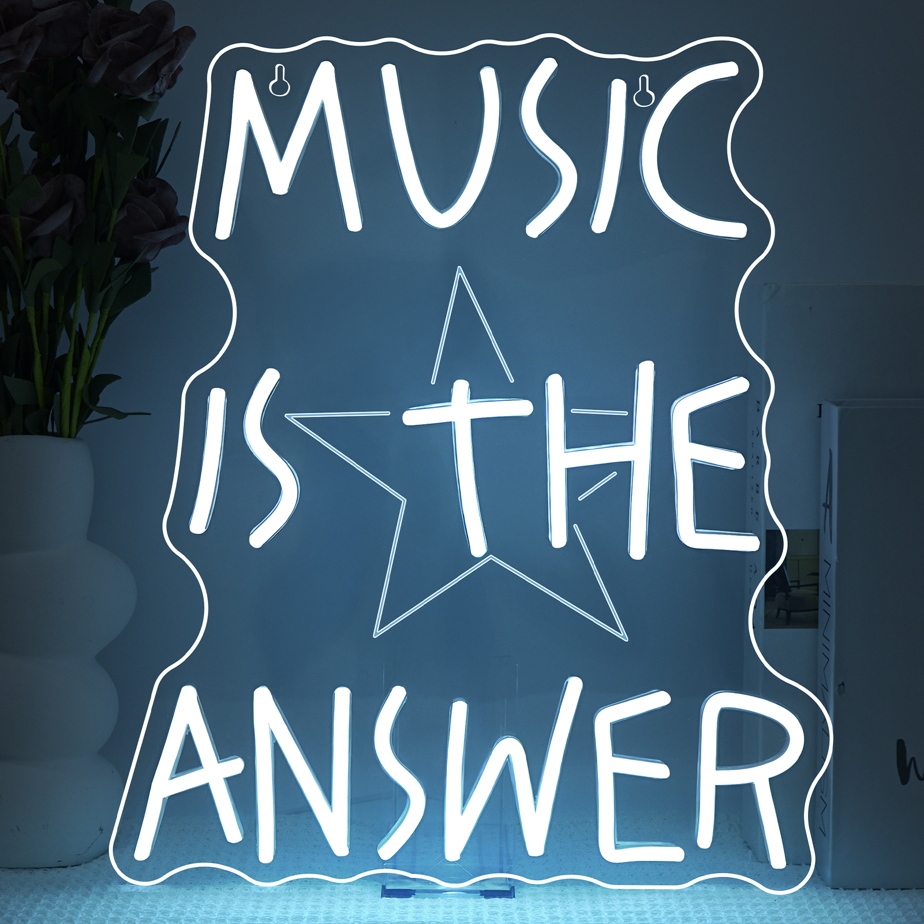 Music Is The Answer Neon Sign  - Home Bar Word avis et prix