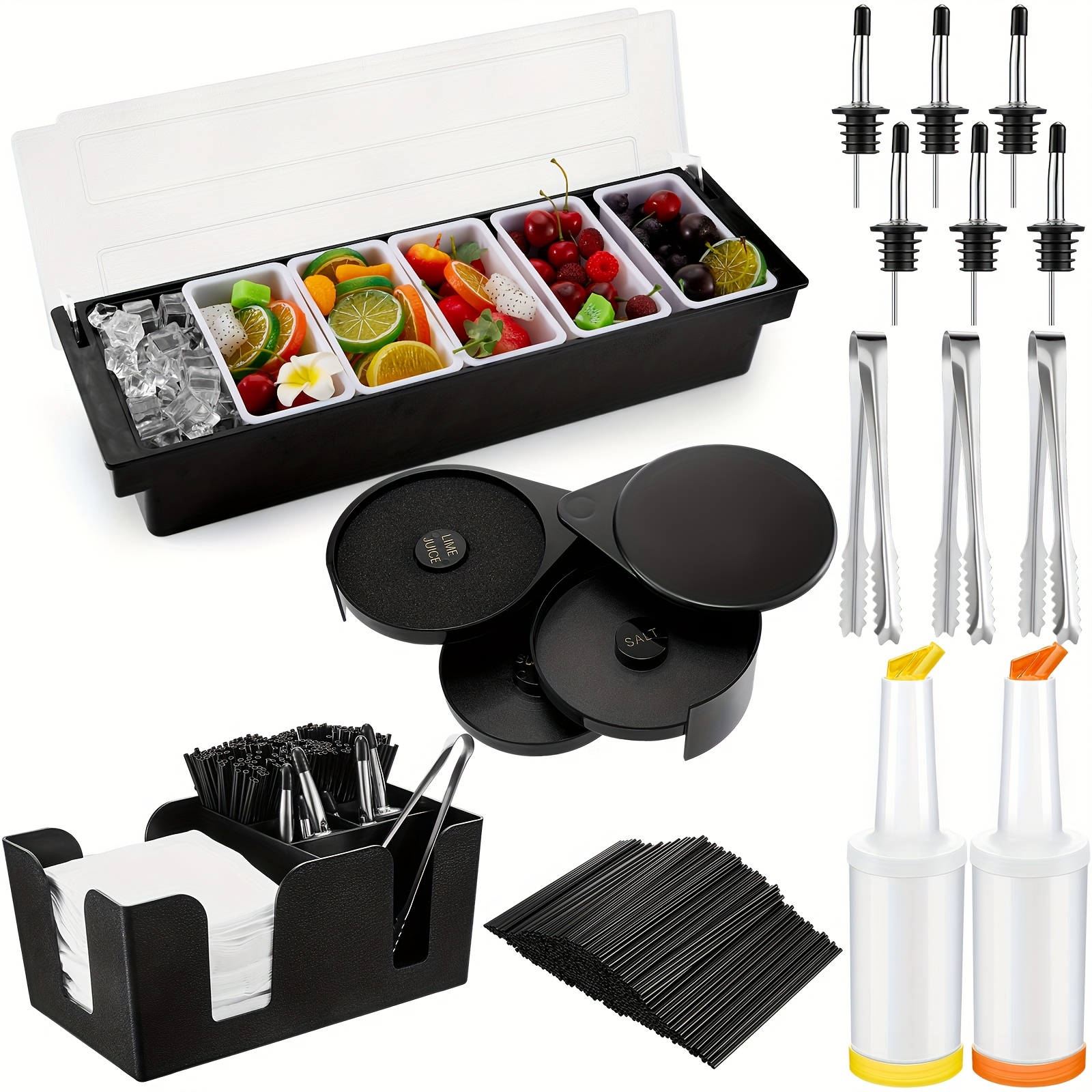 3-Tier Bar Caddy Set with Lid  - Garnish Tray Set avis et prix