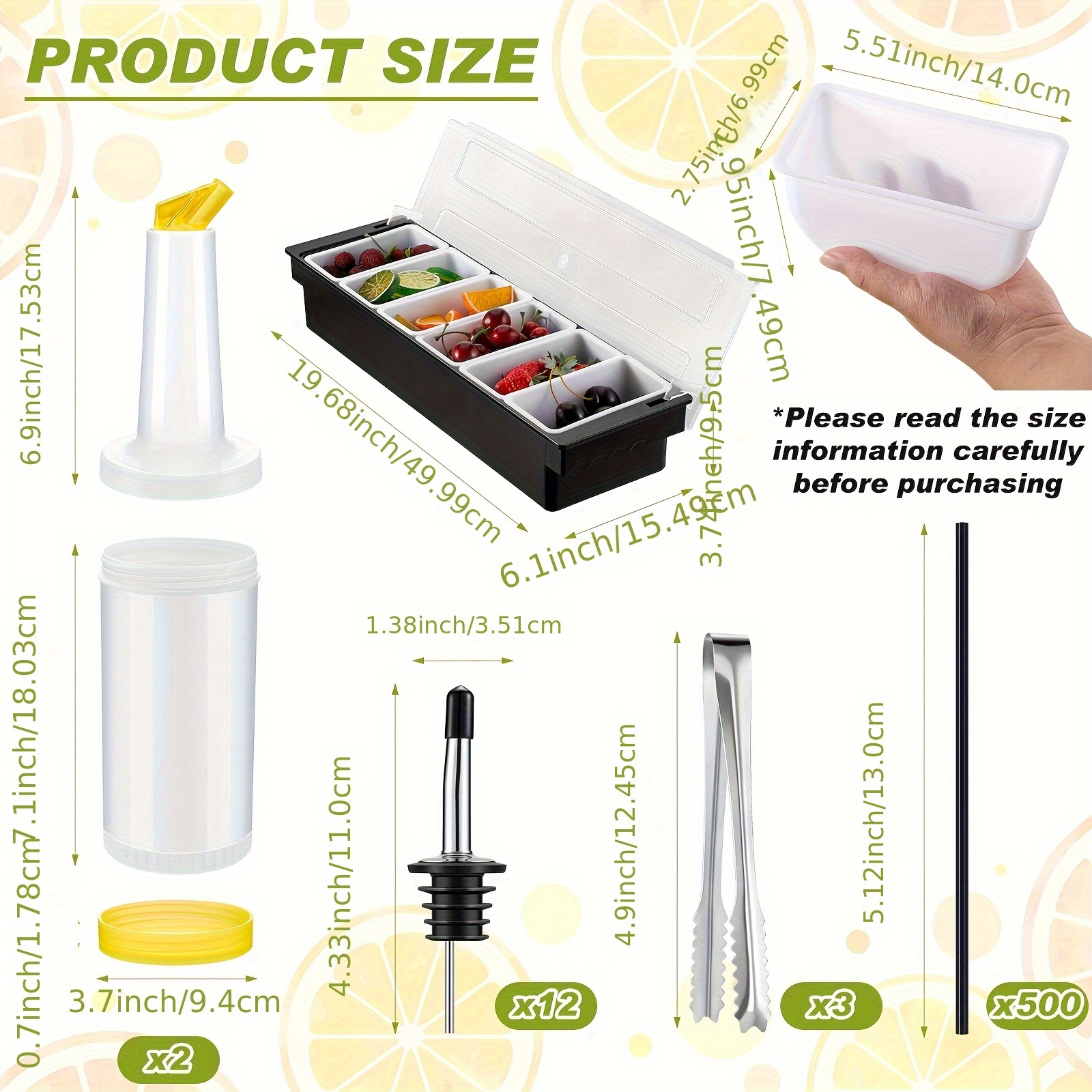 3-Tier Bar Caddy Set with Lid  - Garnish Tray Set avis et prix