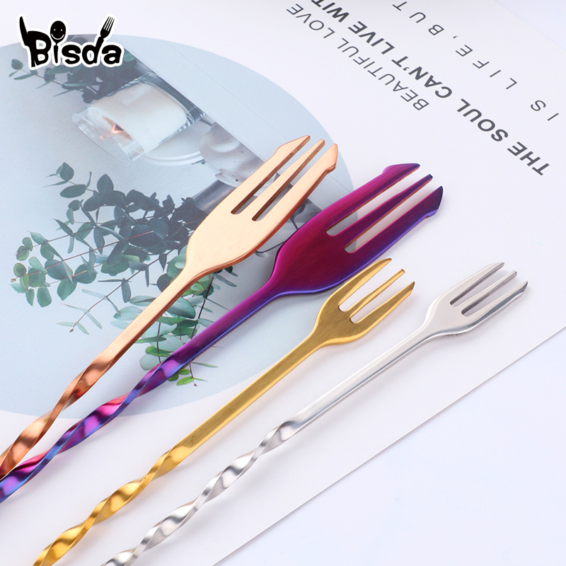 Cocktail Bar Spoons with Fork, - Bar Spoon Twisted avis et prix