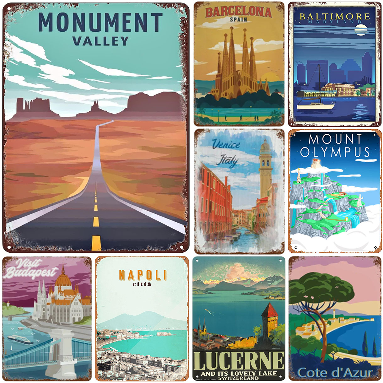 Vintage Travel Metal Sign Retr - Home Barcelona avis et prix