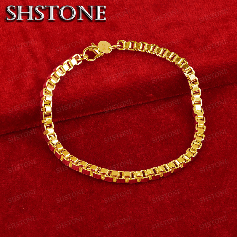 Exquisite 18K Gold 4mm Box Cha - Bar Cart Gold avis et prix