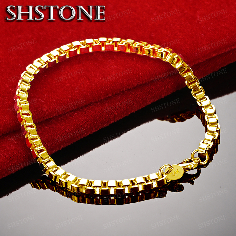 Exquisite 18K Gold 4mm Box Cha - Bar Cart Gold avis et prix